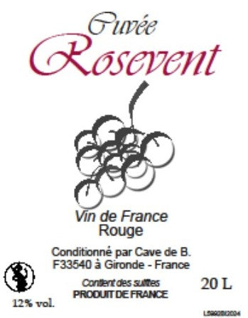 BIB 20 litres Rouge - Cuvée Rosevent Vin de table